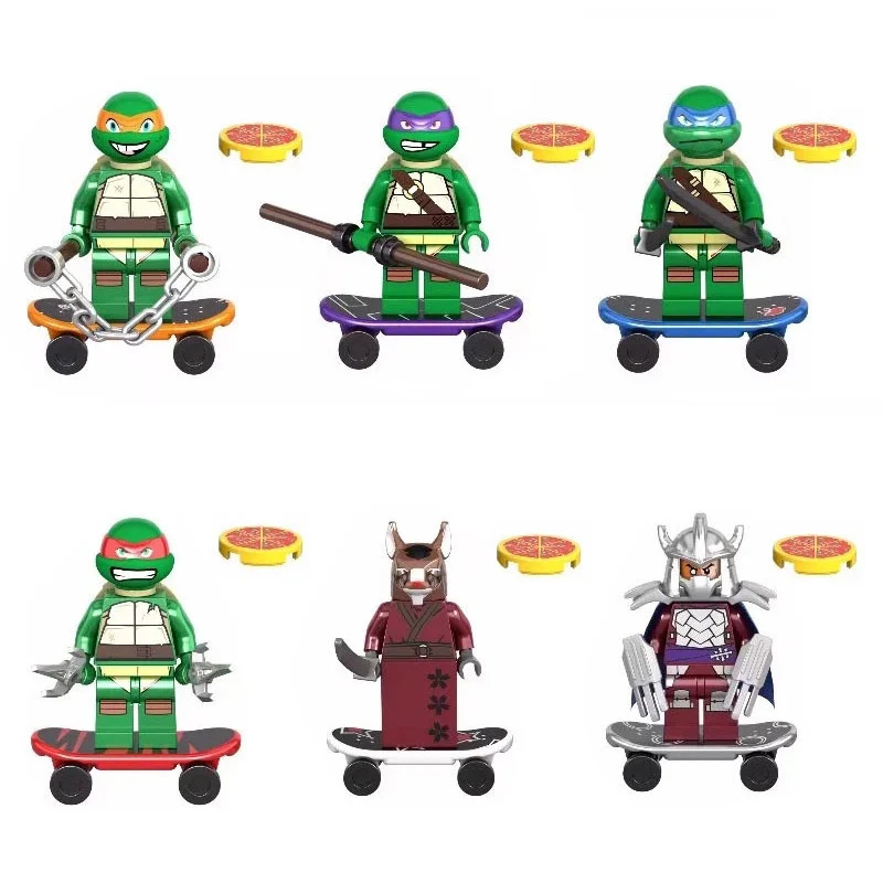 

6Pcs/Set Leonardo Raphael Michelangelo Donatello Mini Model Building Block Compatible Blocks Toys Gift For Kids
