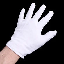 1 пара белые перчатки из смесового хлопка для инспекционной работы ювелирные изделия с чеканкой легкие M5TB