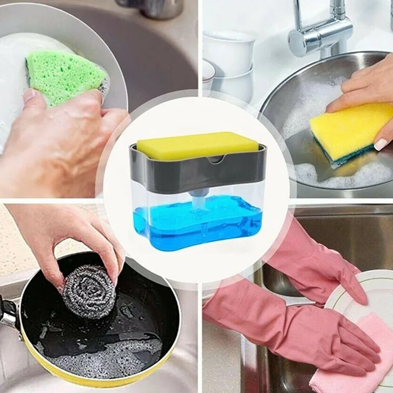Кухонный диспенсер для мыла, бутылка, держатель для губки, ABS диспенсер для жидкого мыла, контейнер для дезинфицирующего средства для рук, лосьон, шампунь, бутылка для мыла