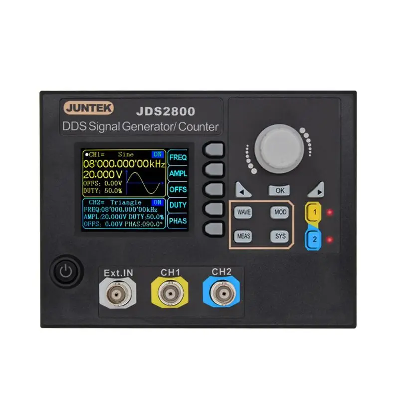 

Digital Dual-Channel DDS Function Signal Generator Counter Frequency Meter Arbitrary 15MHz 266MSa/s JDS2800 EU Plug