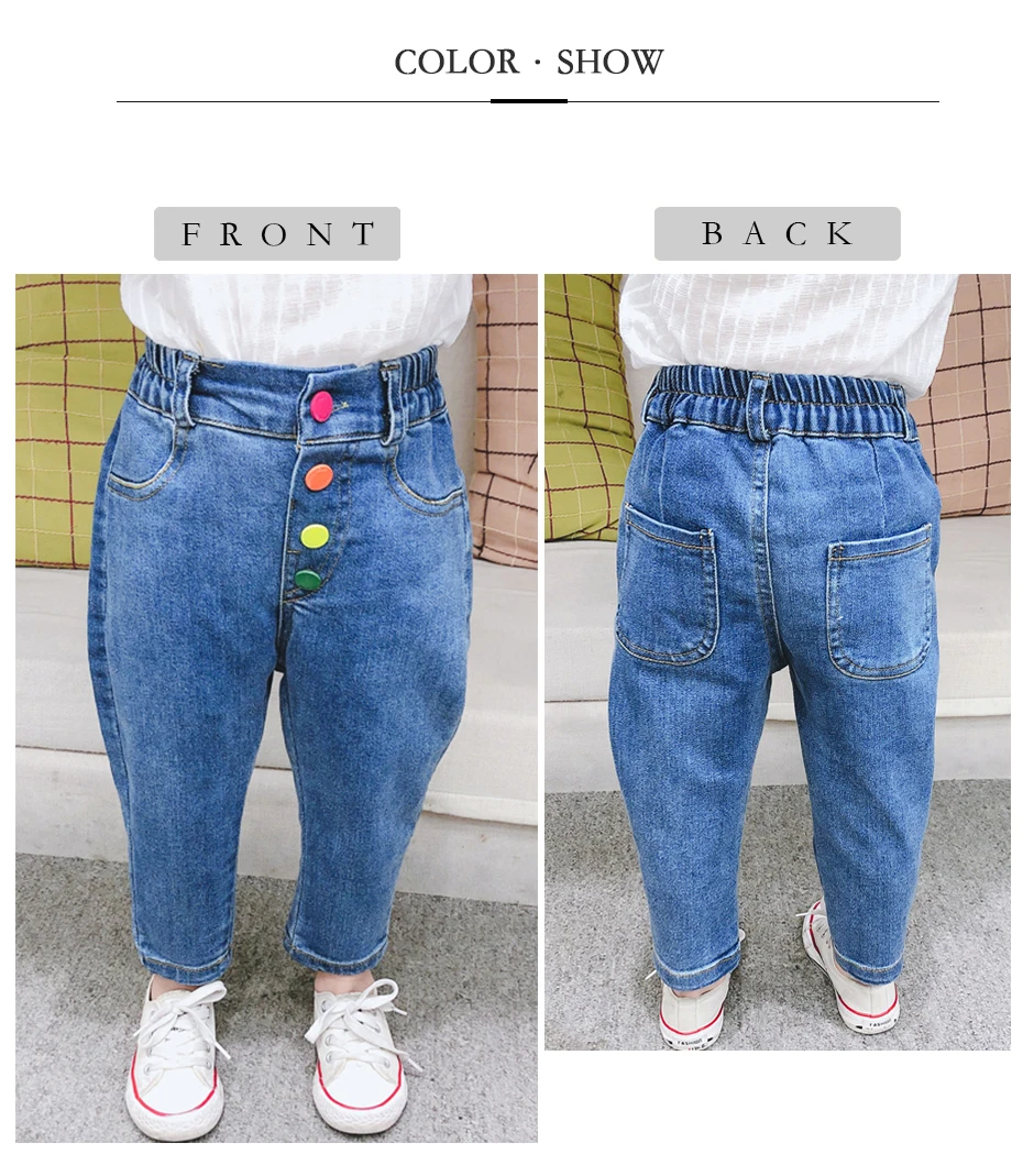 Jeans For Girl Coloful Button Fly  Kids Jeans For Girls Casual Style Kid's Jeans Spring Autumn Clothes For Girls