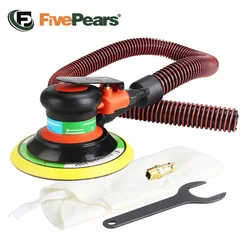 Lixadeira pneumática fivepears, 150mm, 6 ", excêntrica, 5mm, orbital, a vácuo, ferramentas pneumáticas