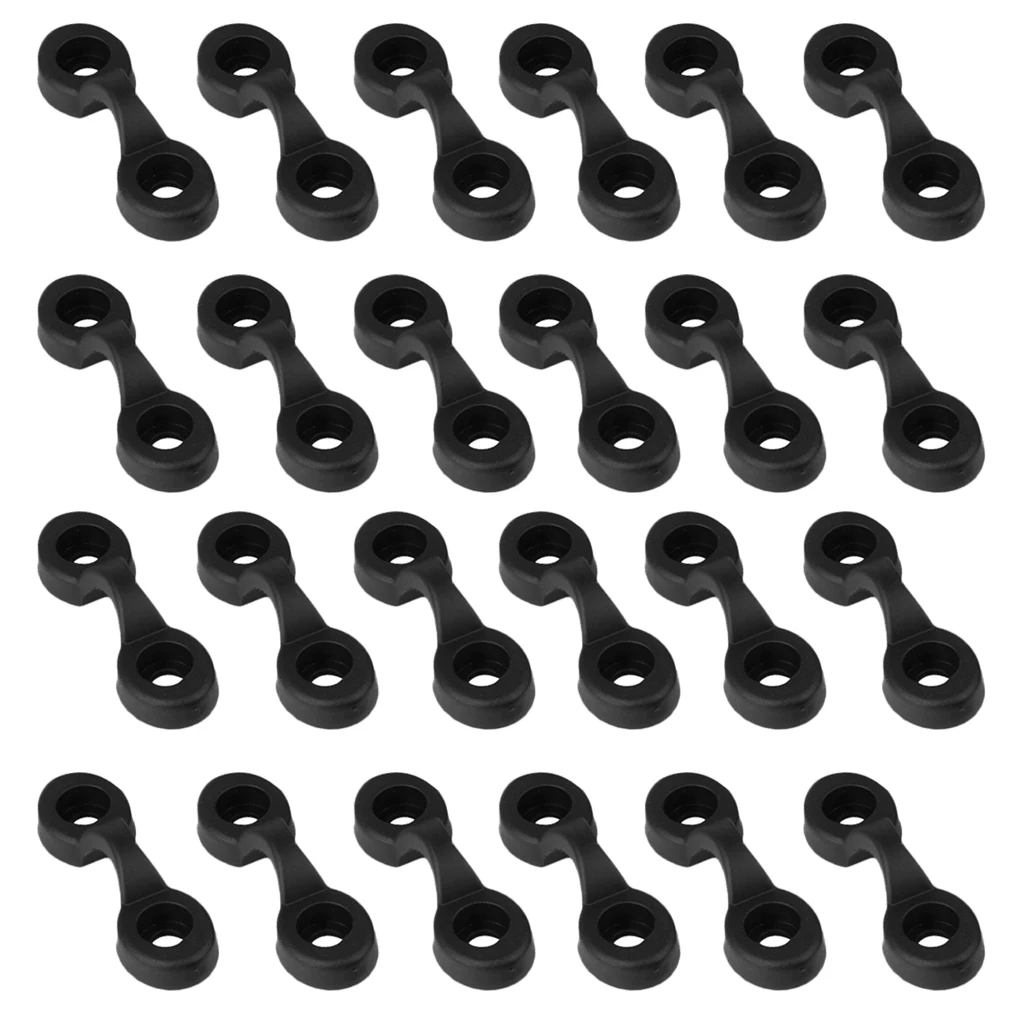24pcs Pad Eye Tie Down Каяк Лодка каноэ палубные петли черный нейлон петли аппаратные средства
