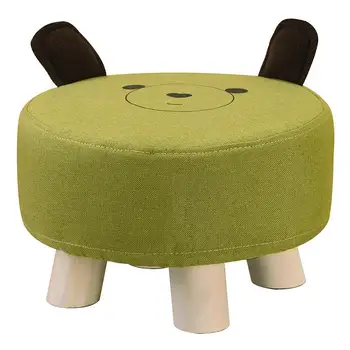 

Solid Wood Stool Home Cartoon Stool Sofa Bench Pad Footstool Cute Animal Wooden Bench Children Bench Baby Bench