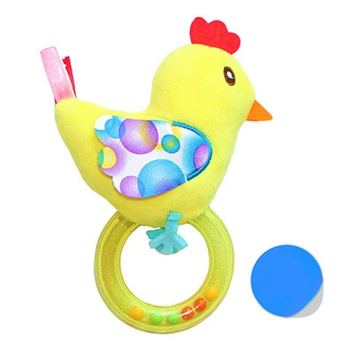 Детские мягкие погремушки для новорожденных животных, вибрирующий колокольчик, плюшевые игрушки Bebe, колокольчик, погремушка для новорожденного - Цвет: yellow chicken