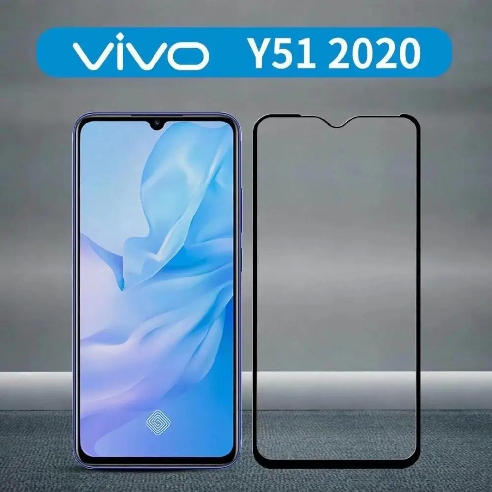 Закаленное 3d стекло с полным покрытием клея для Vivo Y51 2020 Взрывозащищенная пленка