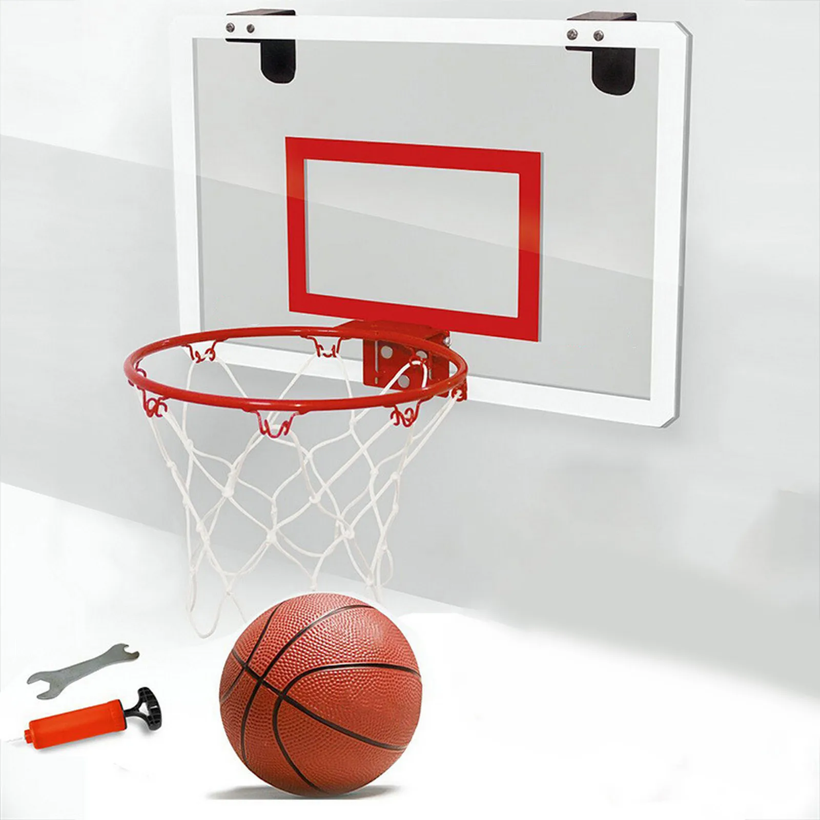 Hanging Basketball Board Net Set Punch-free Transparent Door Hanging Backboard Basketball Hoop Stand Outdoor Sport Exercise