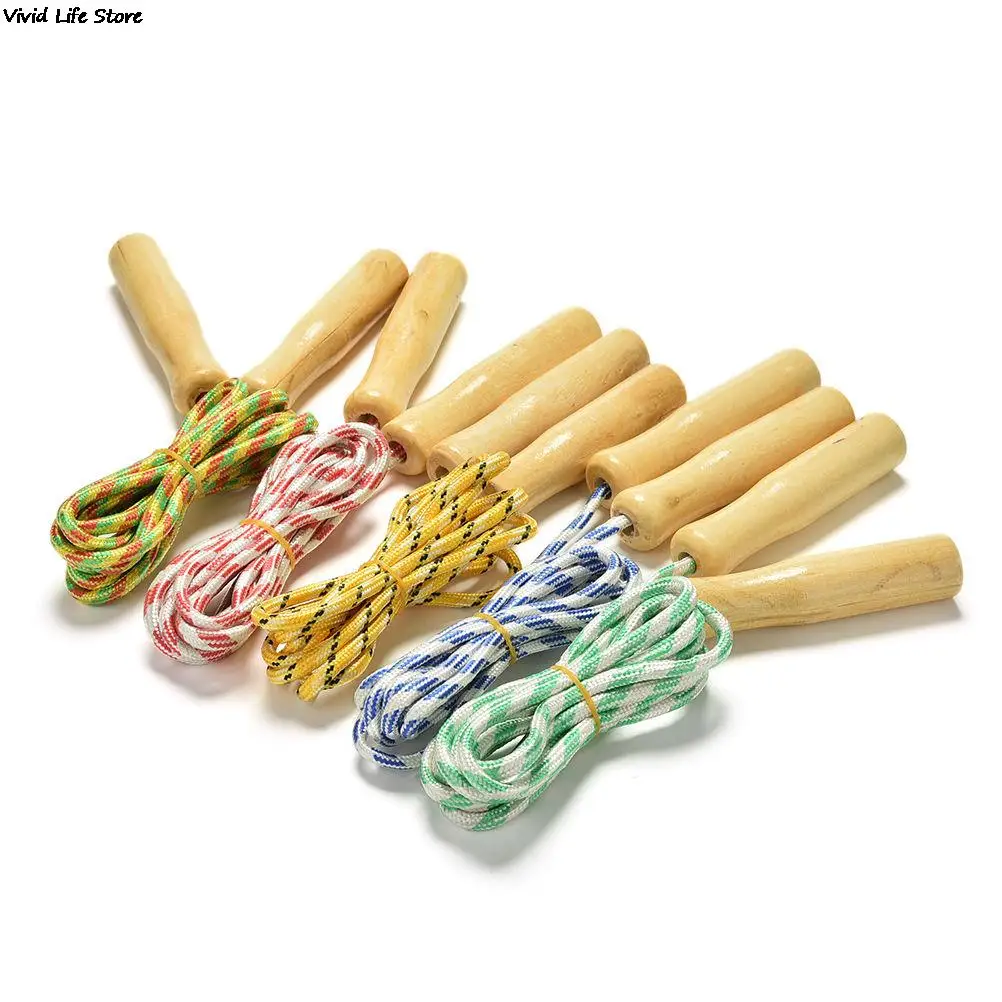 Wholesale Random Color Kids Child Skipping Rope Wooden Handle Jump Play Sport Exercise Workout Toy | Спорт и развлечения