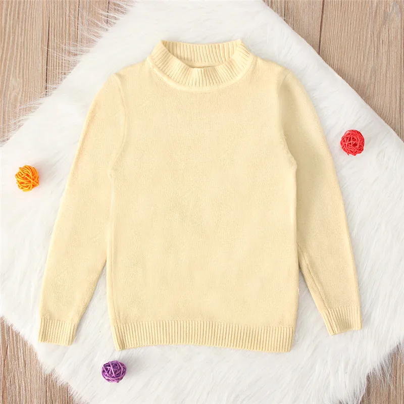 Baby Girls Winter Round Neck Sweater Colthes Autumn Boys Children Clothing Pullover Knitted Solid Kids Sweaters Tops