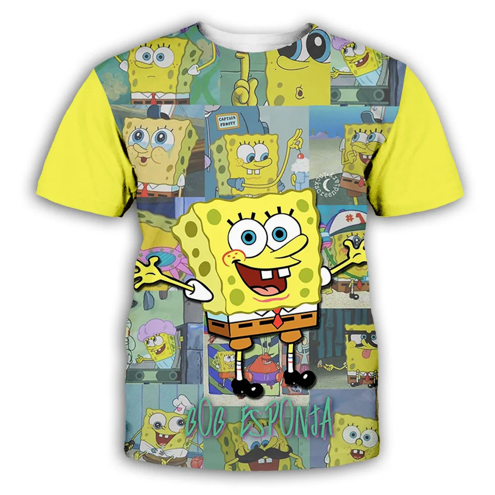 Новые летние 2020 3D с забавным рисунком губка eBob Футболка мужская 3DT рубашка
