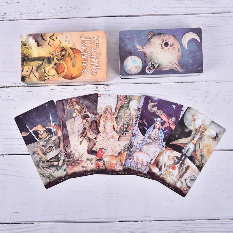 Tarot Of The Little карты &quotПринц&quot Deck A 78 Card и учебный буклет гадания чтение любовь Луна