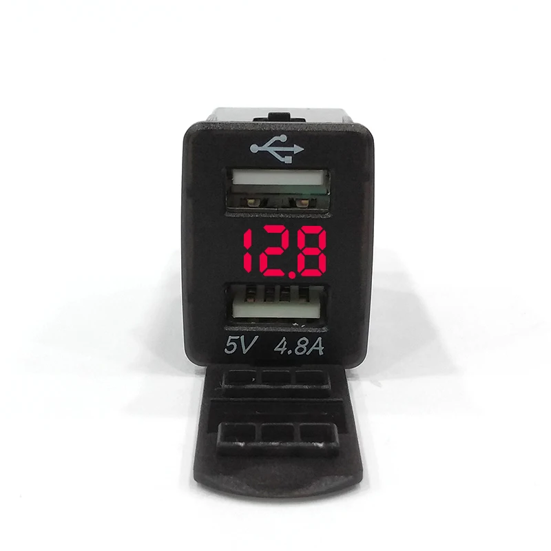 USB Автомобильное зарядное устройство для мобильного телефона планшета gps 4.8A быстрое зарядное устройство автомобильное зарядное устройство двойной USB автомобильный адаптер зарядного устройства для телефона в автомобиле Nissan - Название цвета: Красный