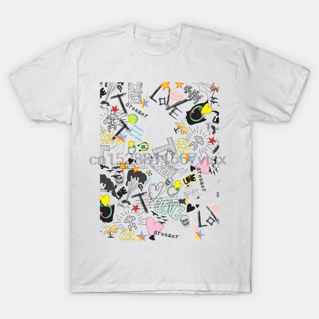 Men tshirt Cartoon Pattern Catoon Popart Skull Heart Moda Textile Art T Shirt Printed T-Shirt tees top | Мужская одежда