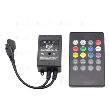 

DC5-24V 20 Keys Music IR Controller Black Sound Sensor Remote For High Quality RGB LED Strip music IR controller