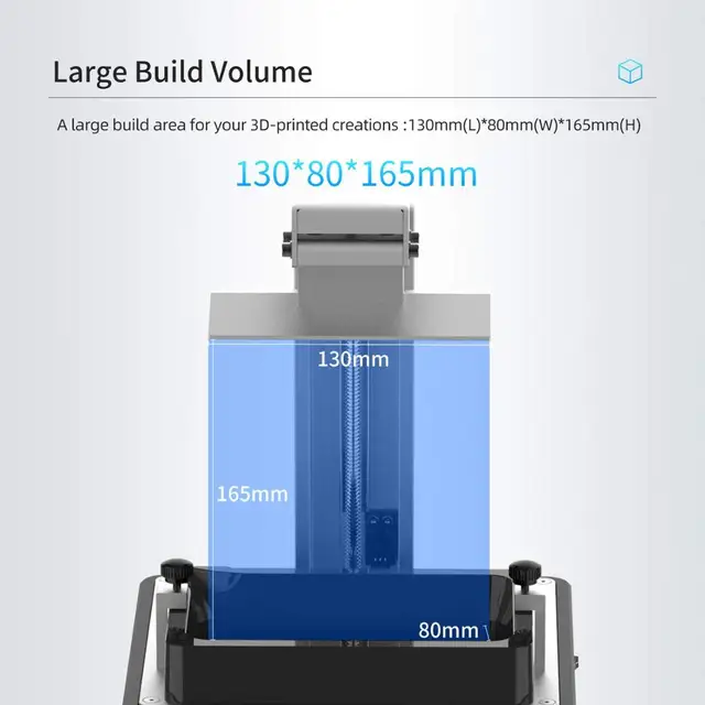 3D Printer UV Resin Printers with 6 inch 2K Monochrome LCD Screen & Fast Printing Speed 130x80x165 mm 5