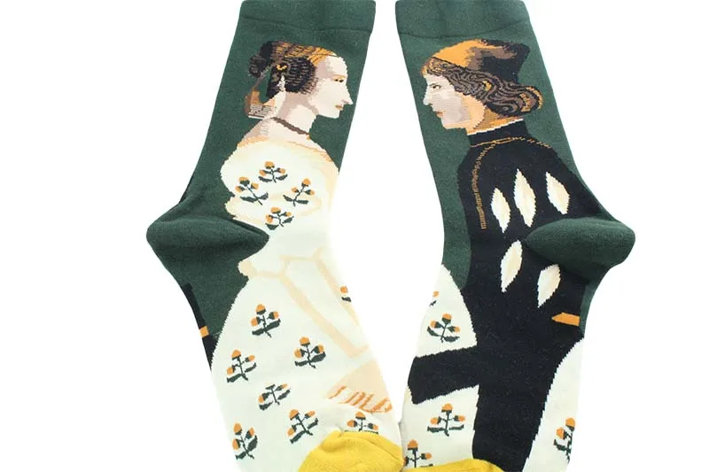 Арт абстрактная живопись маслом смешные мужские носки хипстер уличные носки в стиле хип-хоп унисекс Харадзюку скейтборд Happy Argyle Calcetines Hombre