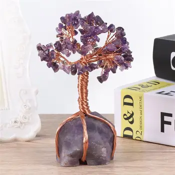 

Amethyst Fortune Tree Natural Adornment Delicate Crystal Desktop Ornament Simulation Plant Crystal Decoration Home Decor