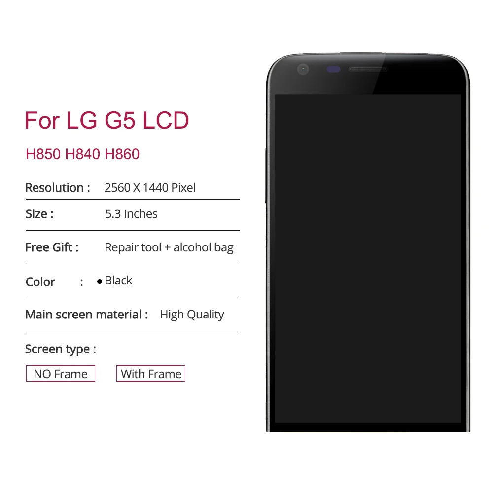 Новый черный дисплей 5 3 дюйма G5 для LG LCD H850 H840 H860 кодирующий преобразователь