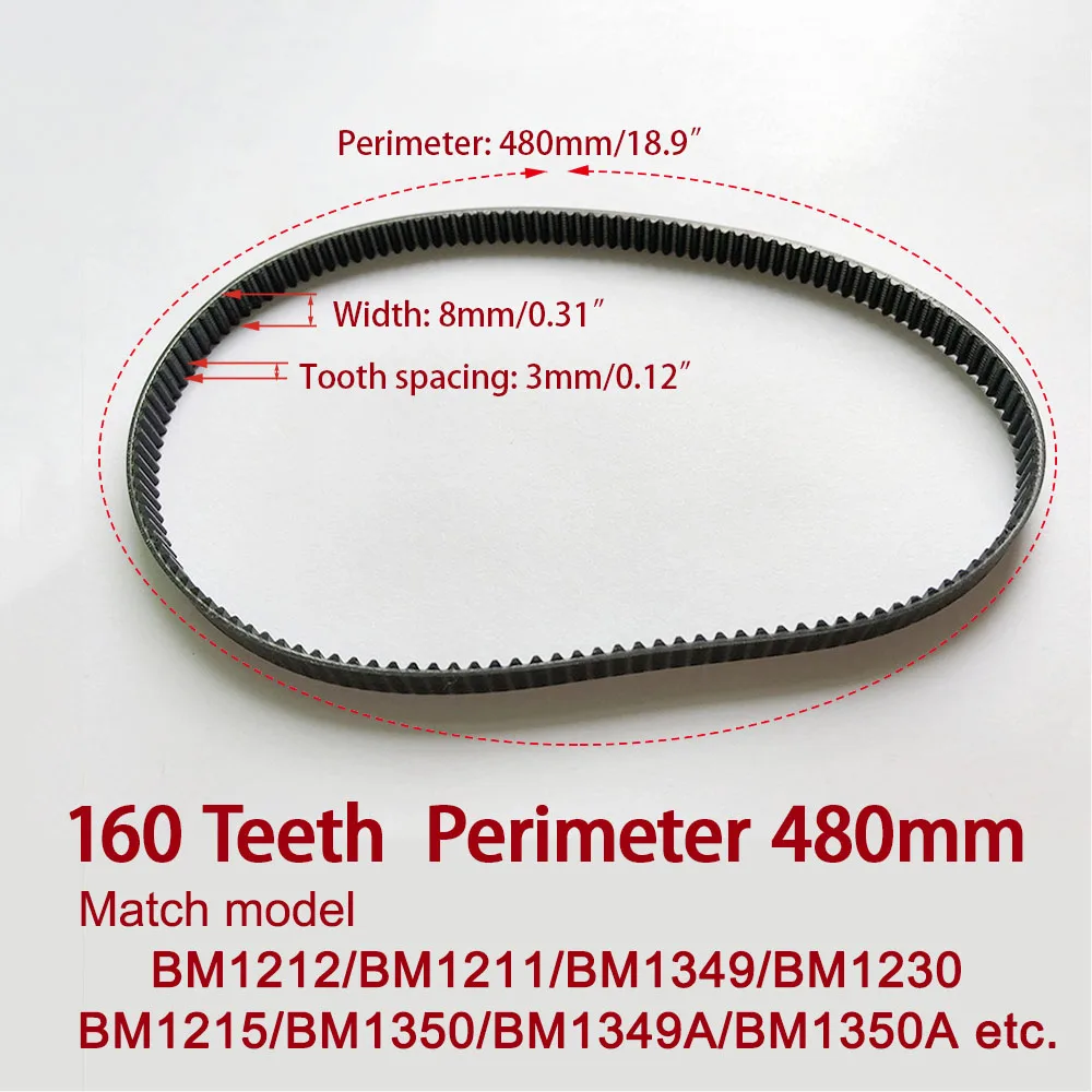 160T Breadmaker Conveyor Belts bread machine belts Bread Maker Parts 160Teeth Perimeter 480mm Kitchen Appliance accessories