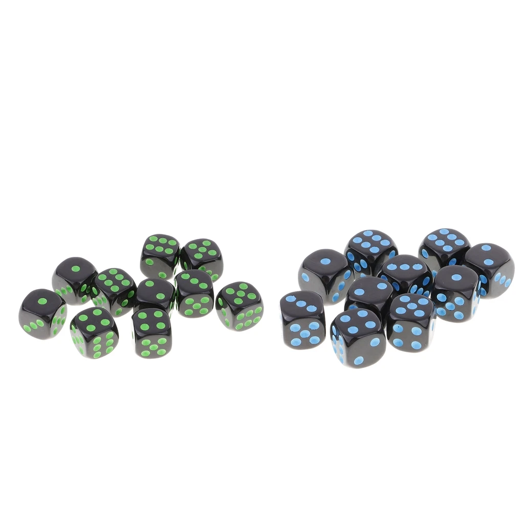 20x Opaque 16mm Six Sided Spot Dice D6 for Dungeons & Dragons D&D dnd Accs