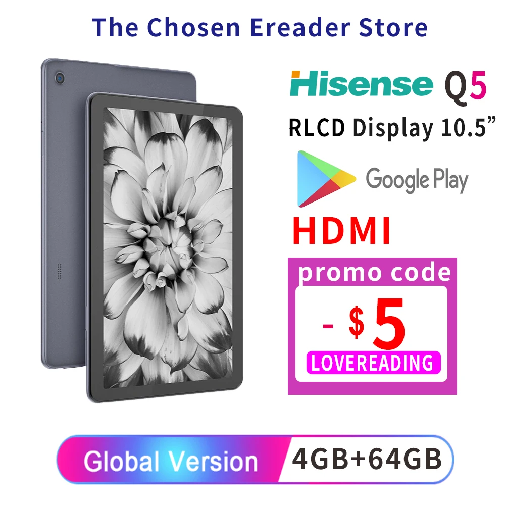 タブレット hisense q5 Hisense Q5 10.5 Inch Ink RLCD Screen Reader Tablet 4G LTE