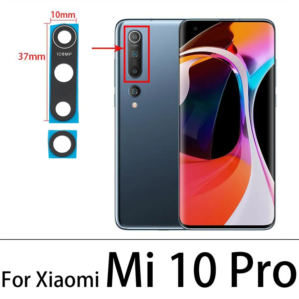 2Pcs New For Xiaomi Mi Note 10 11 Lite 10T Pro Ultra / Redmi Note 9T 10 5G 10s Pro Rear Camera Glass Lens with Adhesive Sticker 