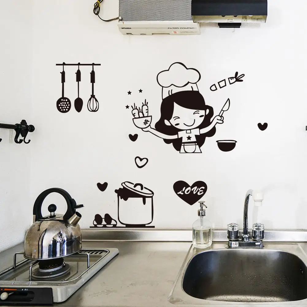 Kitchen Wall Stickers Kitchen Lettering Wall Decal Decoration for Dining Baking Room Restaurant wall stickers self adhesive stickers self adhesive wall stickers