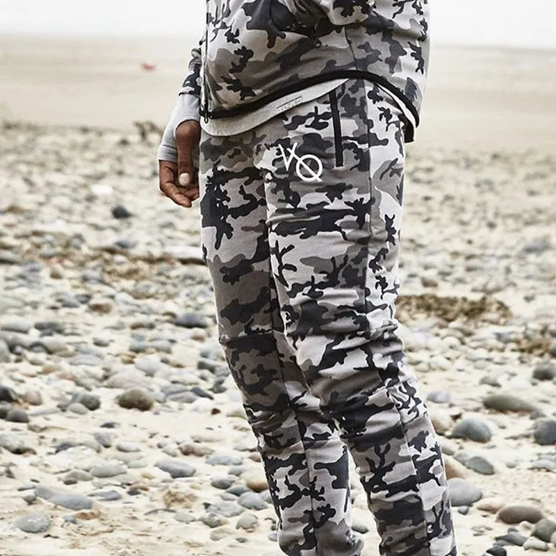 

Muscle Boy Fitness Brothers Gymnastic Pants Autumn And Winter Men Outdoor Skinny Casual Pants Camouflage Elasticity Slim Fit