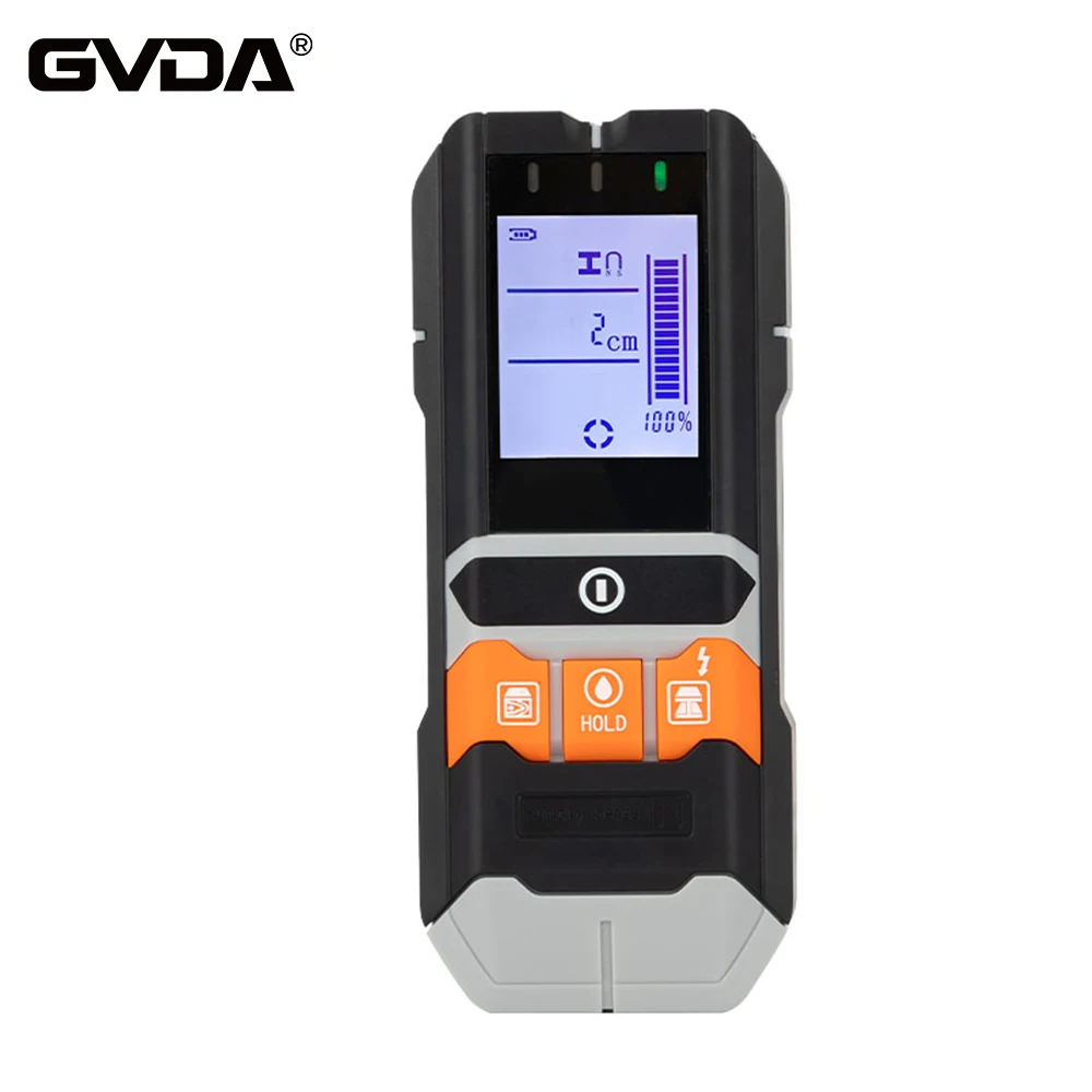 

GVDA 4 in 1 Wall Detector Metal Wiring Wood Depth Moisture Detector Meter Wall Scanners Stud Finder AC Voltage Live Wire Tracker