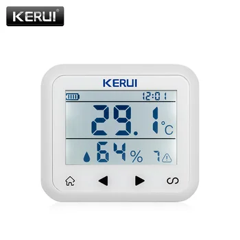 

KERUI TD32 LED Display Adjustable Temperature And Humidity Alarm Sensor Detector Alarm Protect the personal and property