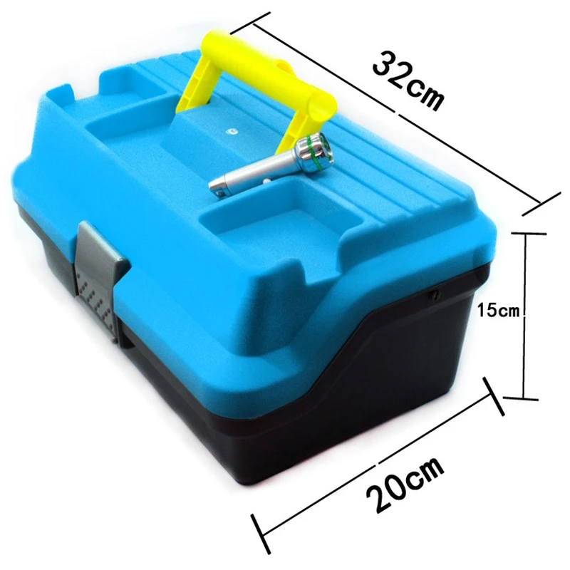 ABUO-Waterproof 3 Layer Fishing Tackle Box Fly Fishing Storage Case Portable Fishing Gear Strong Corrosion Resistant Storage Box