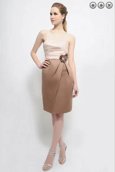 Платья размера плюс abiye robe de mariee vestido de noiva formales вечерние платья для выпускного вечера Новая мода простые Короткие дешевые платья подружек невесты - Цвет: Шампанское