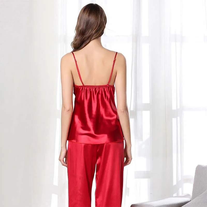 Сексуальная Женская пижама MECHCITIZ 2020 комплект из 2 предметов кружевная атласная