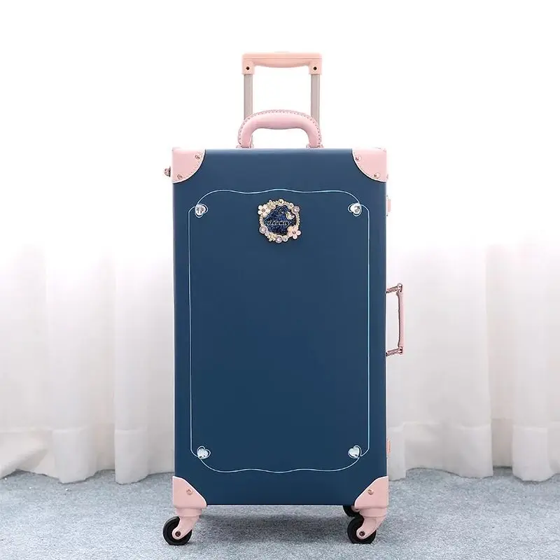 thumbnail image 1 of Nuevo Juego de equipaje de cuero PU con bolsa de cosméticos, Maleta de viaje vintage para mujer, equipaje con ruedas a la moda, equipaje de alta calidad para niñas, 1 of 4