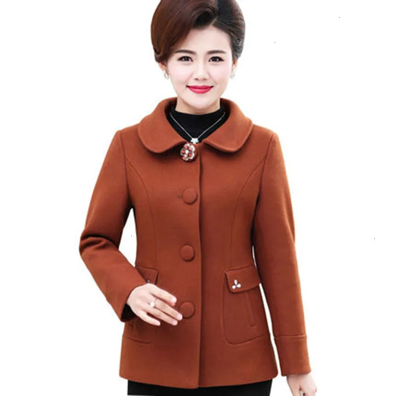 Женское Новое Короткое шерстяное пальто мода добавить хлопок осень зима шерстяное пальто для женщин среднего возраста Верхняя одежда