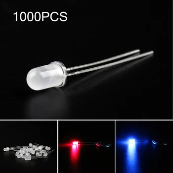 

Areyourshop 1000Pcs LED 5mm Dual Bi-Color Red Blue Diffused Bright Polar Changing Light Diode