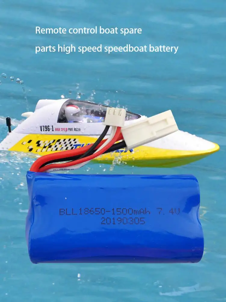 

7.4V 1500mah With 1 To 3 Charging Conversion Line For Feilun FT009 Remote Control Boat Spare Parts High Speed Speedboat Battery