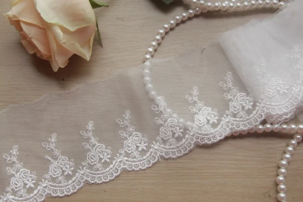 

5yard/lot 6cm simple and beautiful flower embroidered mesh lace trim accessories X1137