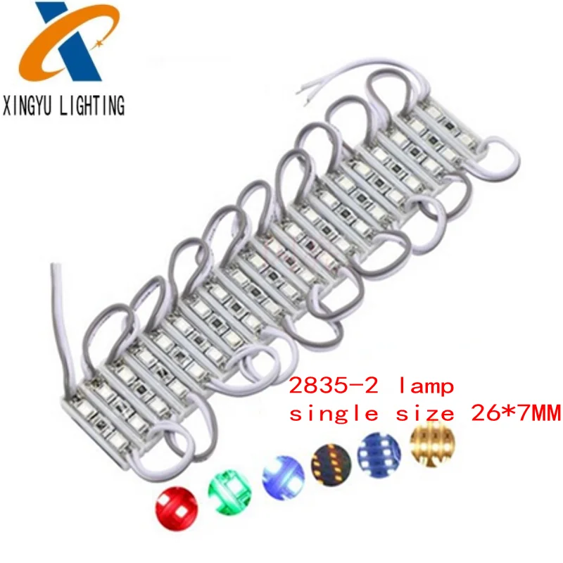 20pcs Small Size LED Modules DC 12V 2835 SMD 2 LEDs Backlight Waterproof IP65 LED Sign Lighting Red Green Blue Yellow White