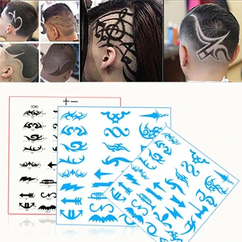 Online 28 Teile/paket Haar Tattoo Vorlage Mold Schneiden Schablone Trimmer Salon Barber Friseur Färbung Muster Haarstyling-gelee