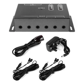 

IR Transceiver Extender DVD Player 30mA 12VDC 6 Emitters Stereo Devices Cable Box Kit Remote Control Satellite TV Repeater