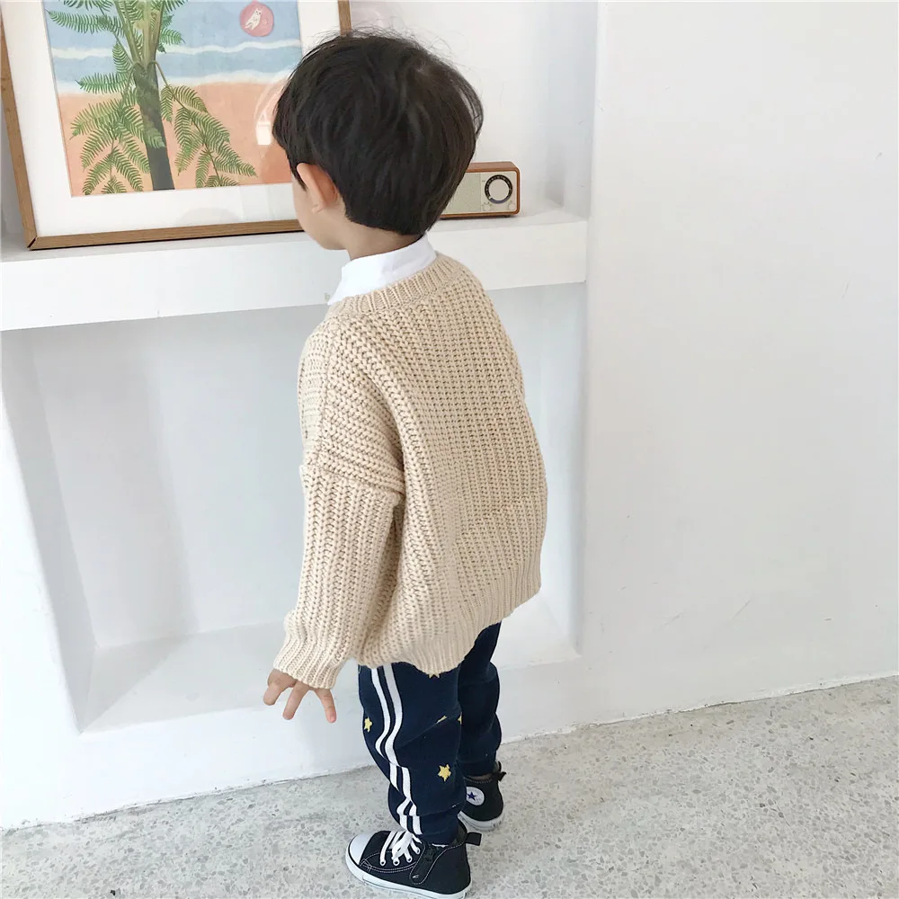 Tonytaobaby/осенне-зимняя одежда новая стильная детская одежда для мальчиков и девочек Свободные повседневные штаны хлопковые трикотажные штаны со звездами