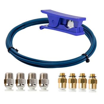 

PTFE Bowden Tube (2 Meters) with 4Pcs PC4-M6 Fittings and 4Pcs PC4-M10 Fittings for 3D Printer 1.75mm Filament