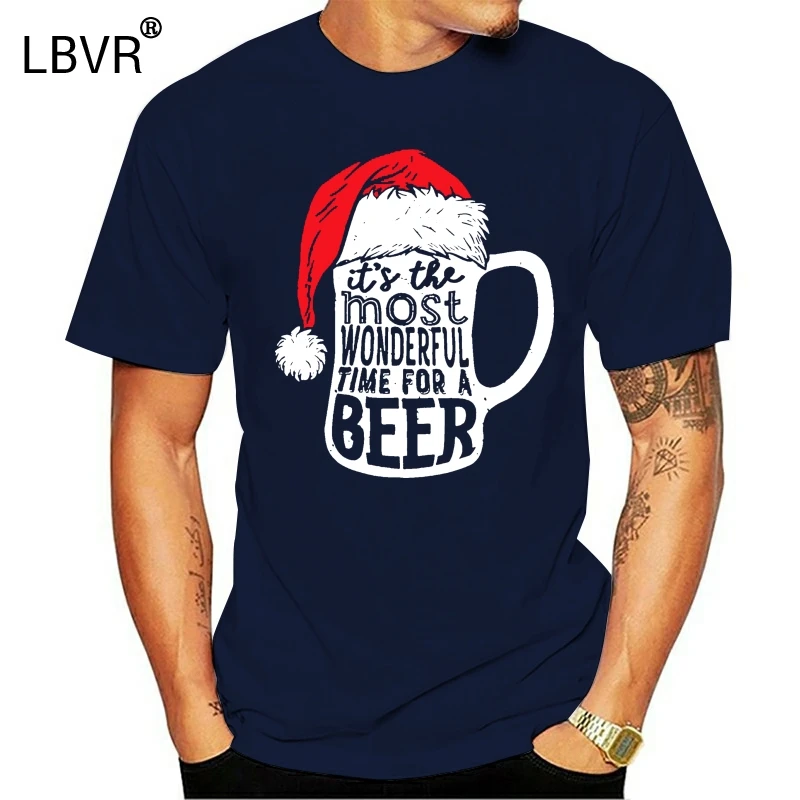 Рождественская Замечательная футболка с надписью A Beer дизайном юмор сезон