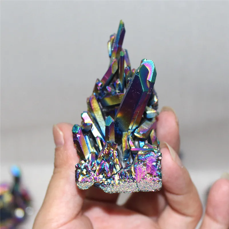 Натуральный QuartzCrystal Радужный титановый n кластер VUG Minerall с лечебным действием, образцы титановый кластер A1