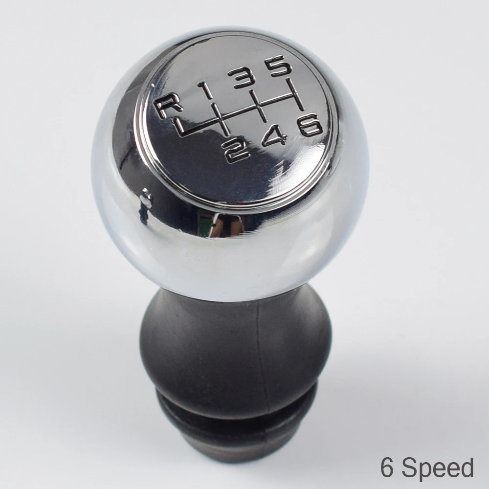 New Styling Chrome Gear Shifter Knob Stick Lever For Peugeot 106/1007/206/107/306/307/308/2008/301/406/508 For 5/6 Speed Manual