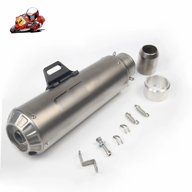 

60mm Universal Motorcycle Exhaust Pipe Muffler Inlet 61mm Escape Exhaust Mufflers stainless steel Exhaust Pipe