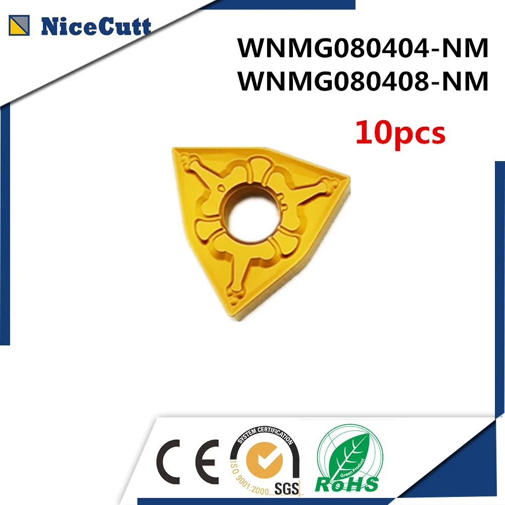 

10pcs WNMG080404-NM WNMG080408-NM Carbide Turning Inserts Tungsten Lathe Tips Carbide Turning Tool for DWLNR2020K08 DWLNR2525M08