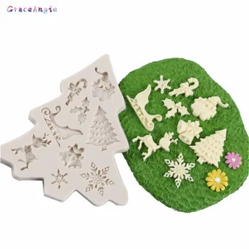 

1PC Mix Christmas Tree Deer Snowflake Resin Liquid Silicone Combination Molds Necklace Pendant Making Jewelry Accessories DIY
