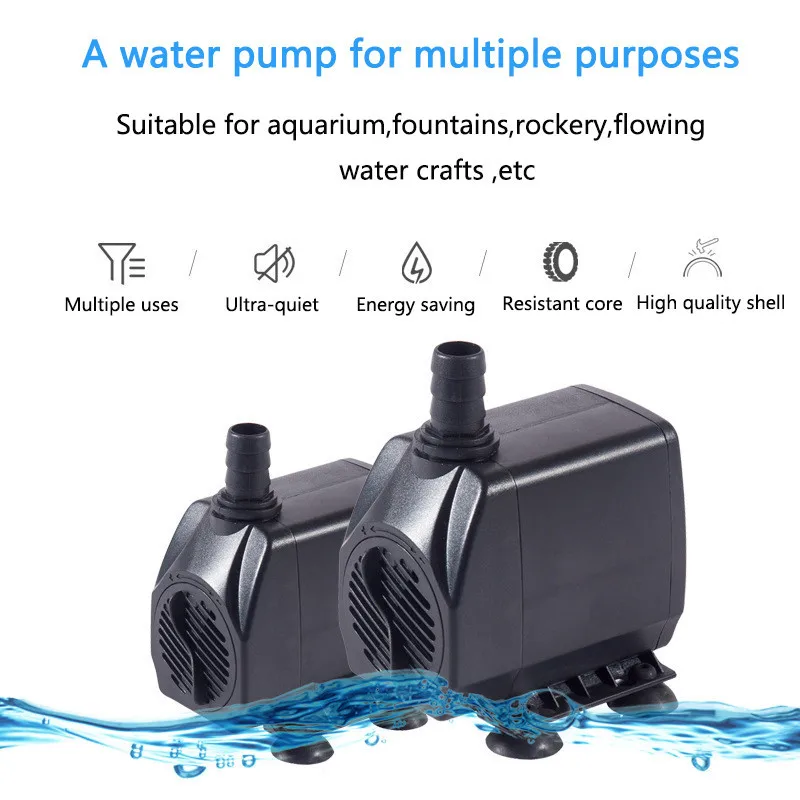 Ultra-Quiet Submersible Water Fountain Pump Filter 3/5/10/16/25W Fish Pond Aquarium Water Pump Tank Fountain Fish Supplies